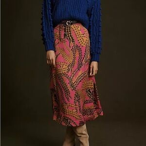 FARM Rio Vibrant Pink and Orange Maxi Skirt